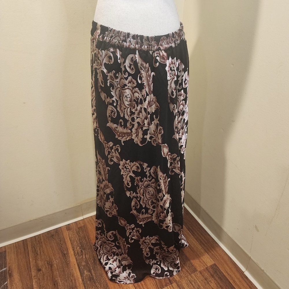 ROZ AND ALI Floral Flare Maxi skirt size L - Picture 7 of 8